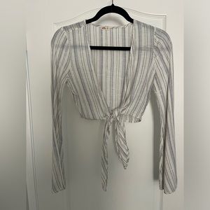 Hollister crop wrap long sleeve top